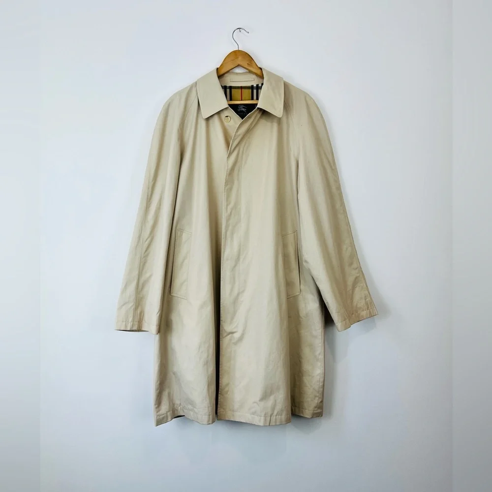 Burberry Beige Nova Check Lined Classic Utility Trench Coat UK L - Picture 1 of 16